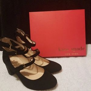 Kate Spade Anie Glitter Kid Suede Black 8.5M